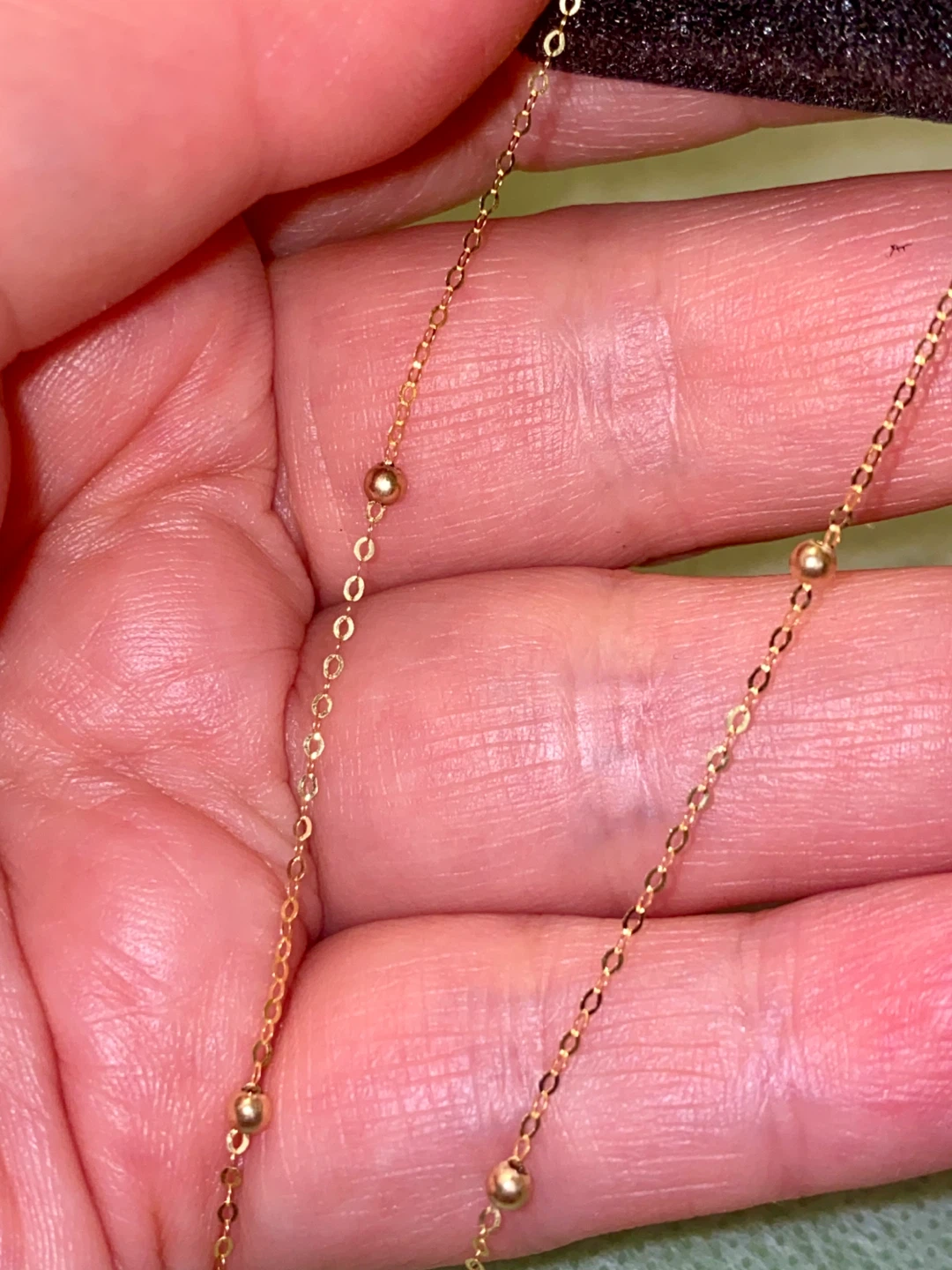 18K  Gold Beaded Chain Necklace with Tassel - photo 4