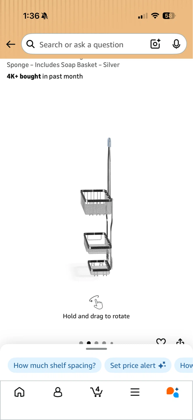 Extendable Shower Caddy overhead - photo 4