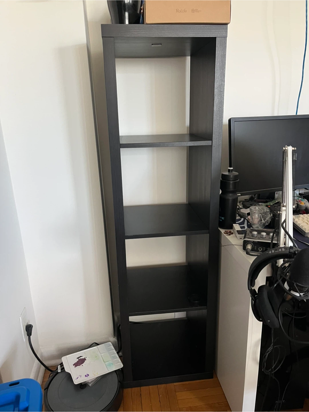 Black 5-Shelf Tall Bookcase