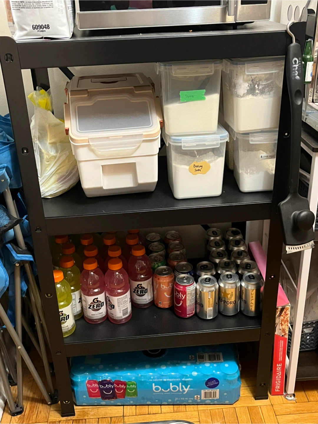 Black 3-Tier Storage Shelf