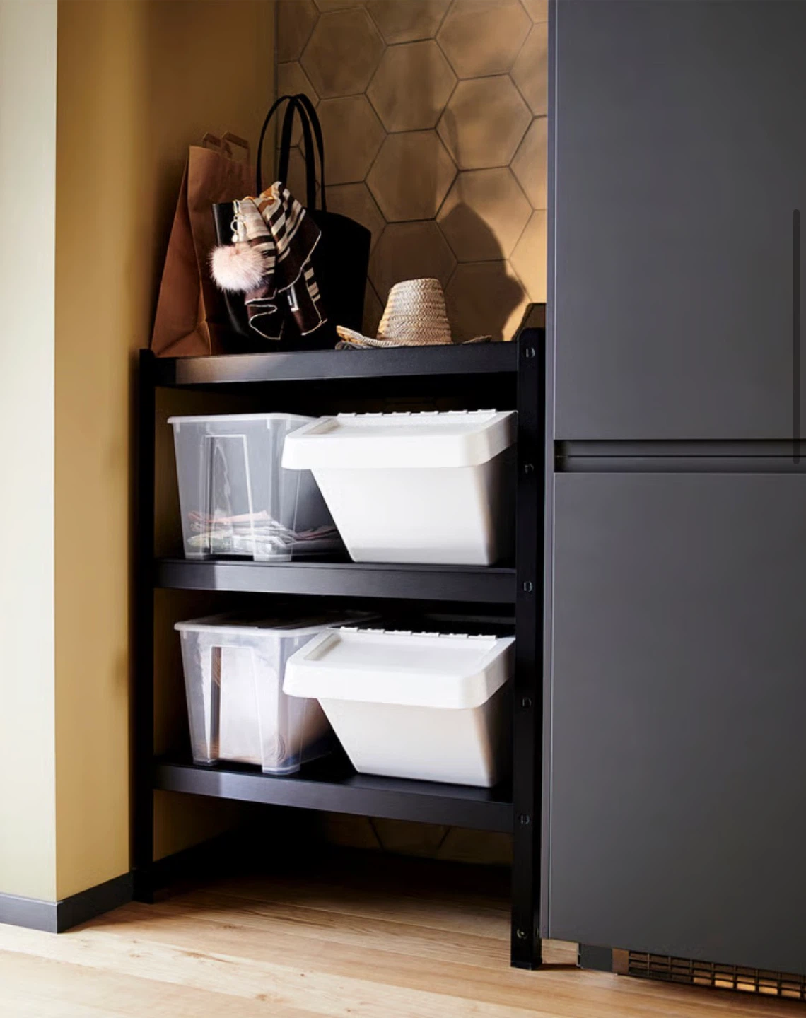 Black 3-Tier Storage Shelf - photo 3