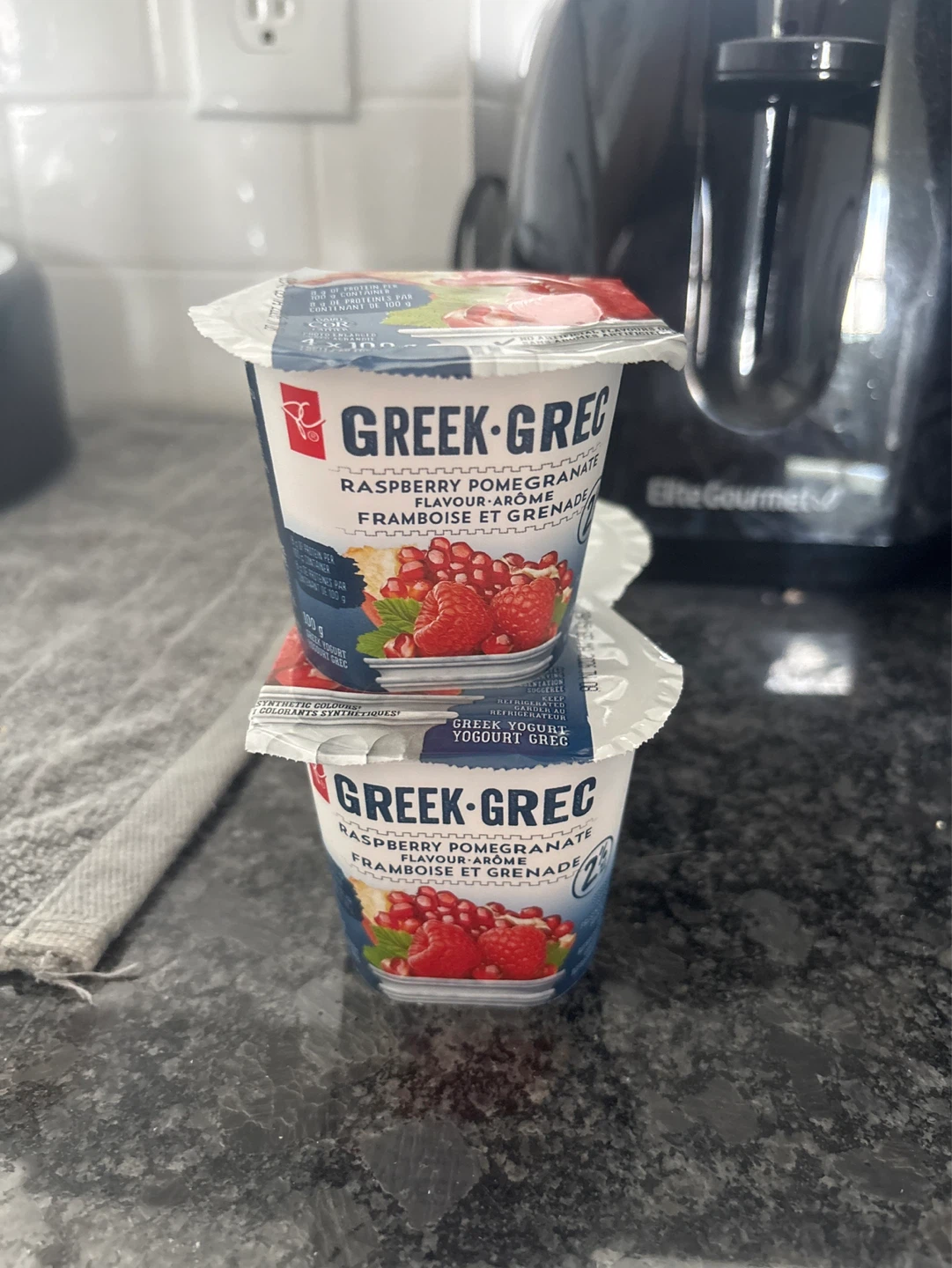 PC Greek Yogurt Raspberry Pomegranate 2 x 100g