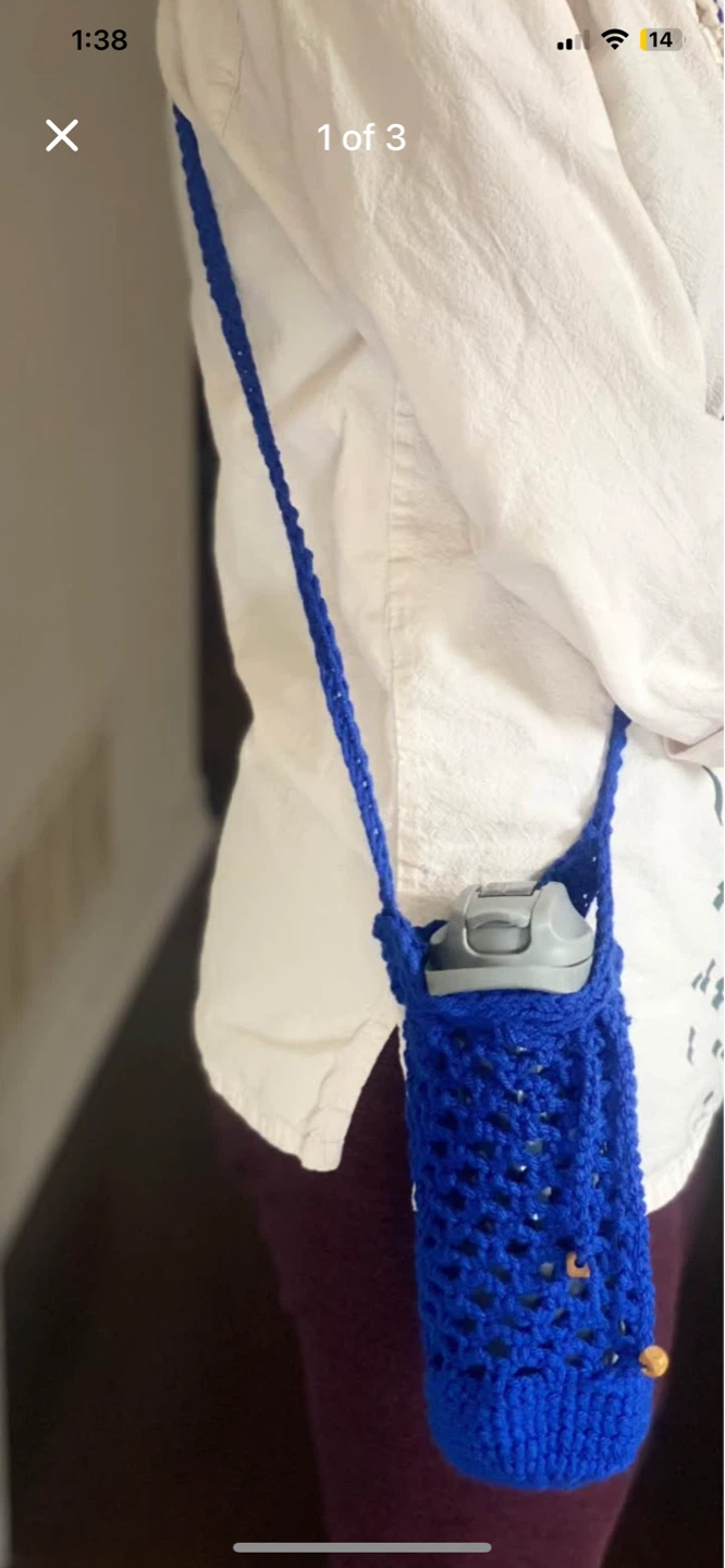 Handmade Crocheted Bottle Holder Bag - photo 4