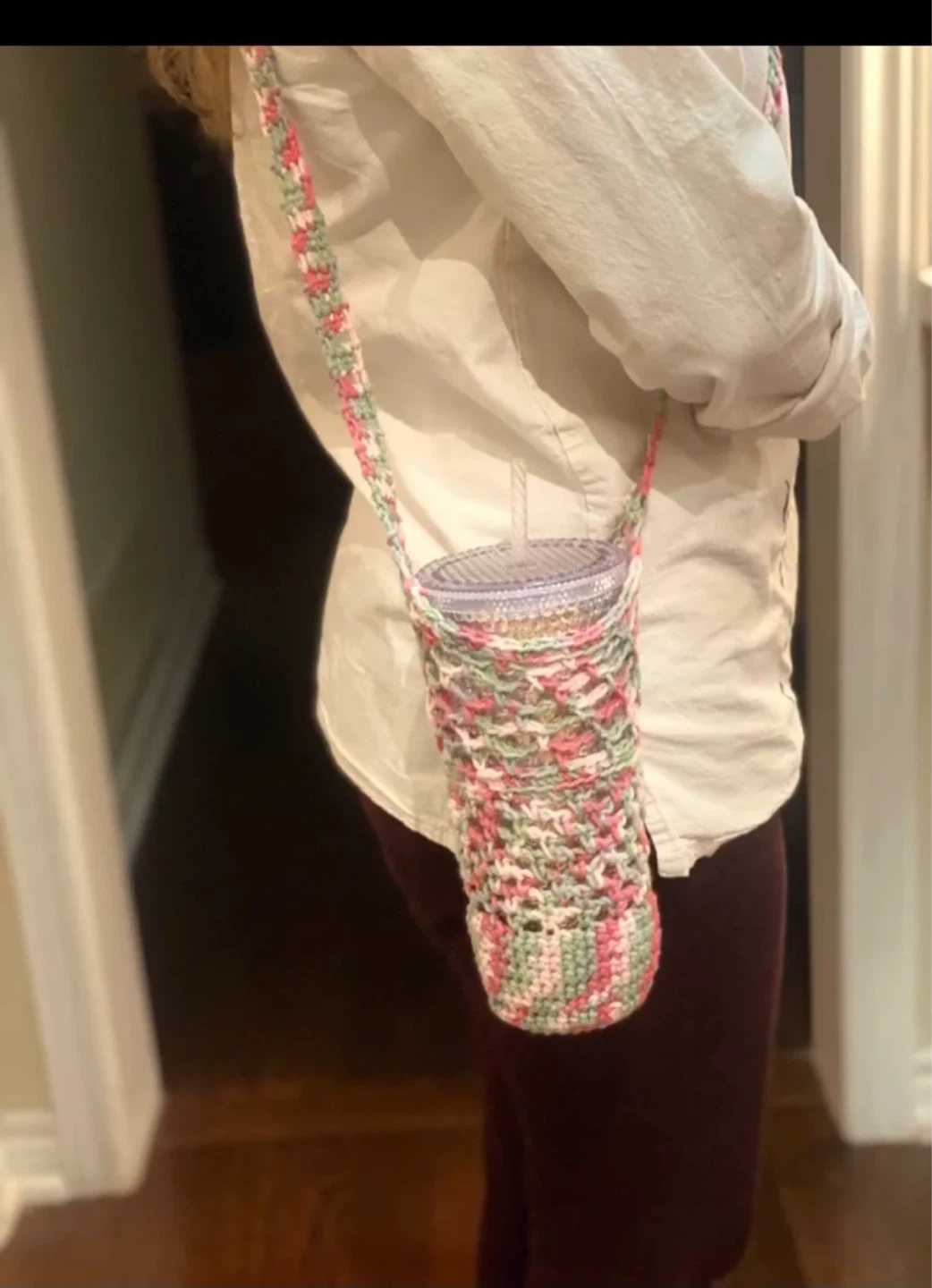 Handmade Crocheted Bottle Holder Bag
