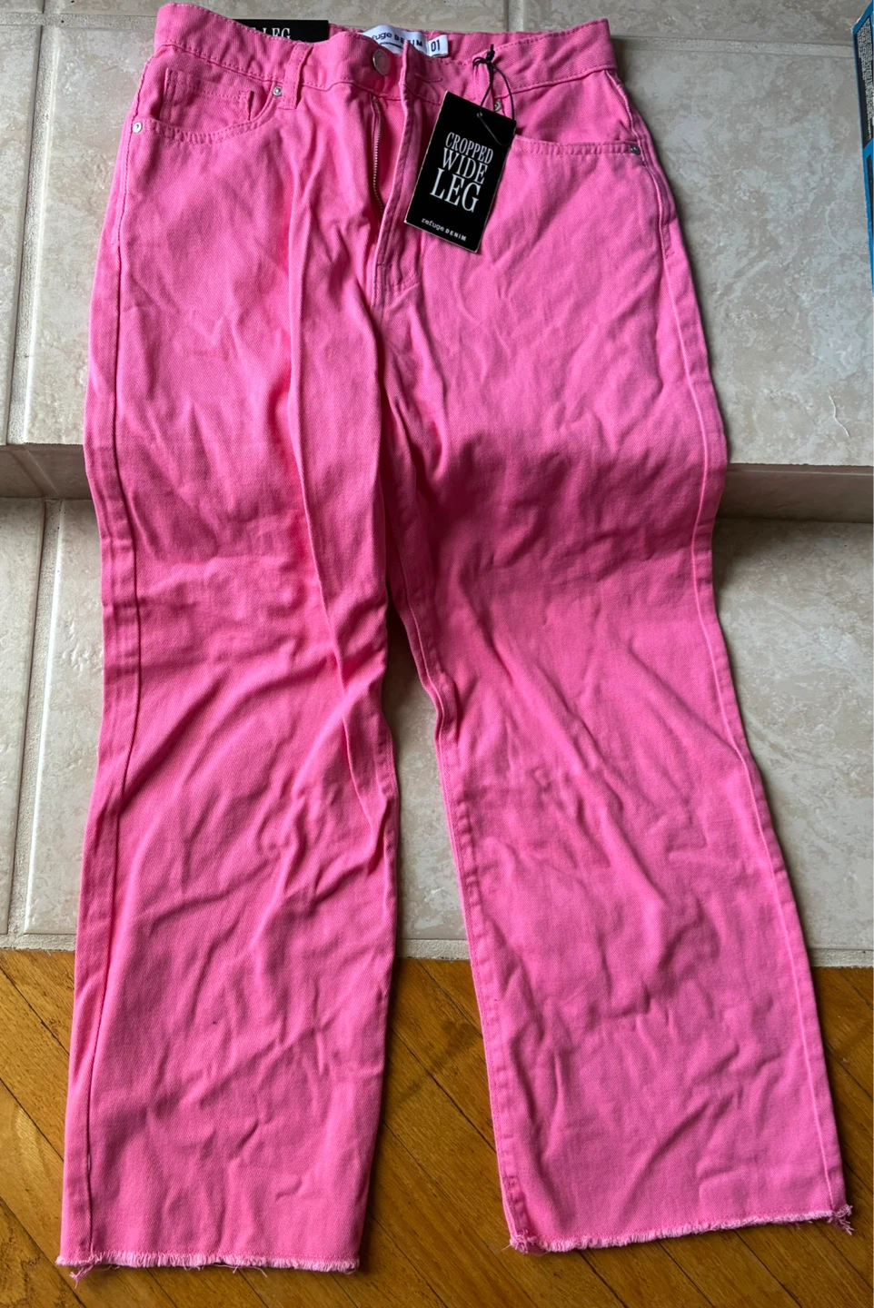 Bench Cropped Wide Leg Jeans - Pink