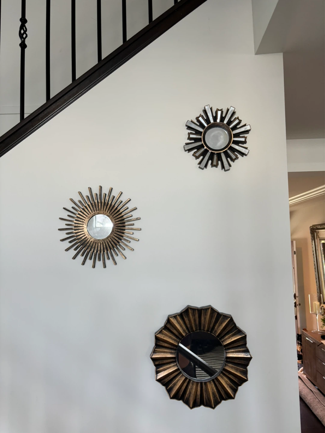 Set of 3 Sunburst Decorative Mirrors