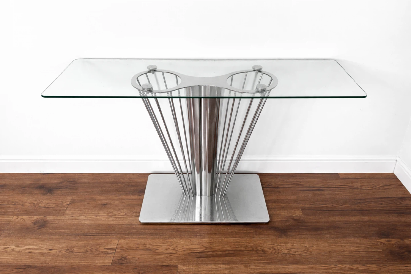 Modern Console Table with Glass Top