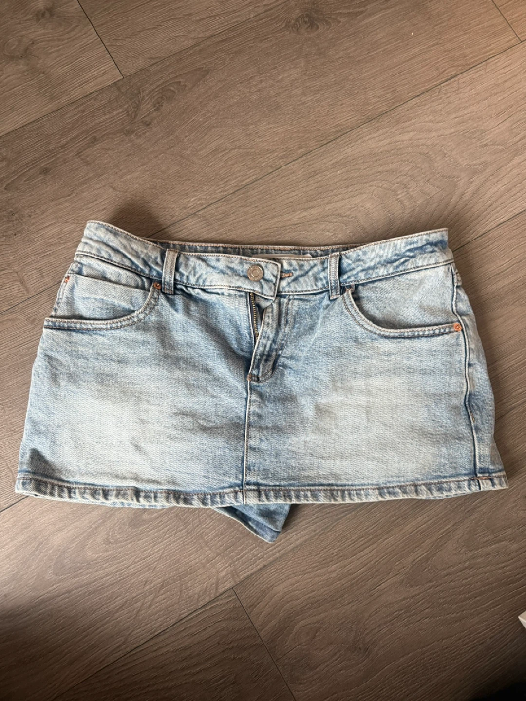 Garage Denim Mini Skirt - Light Wash Blue