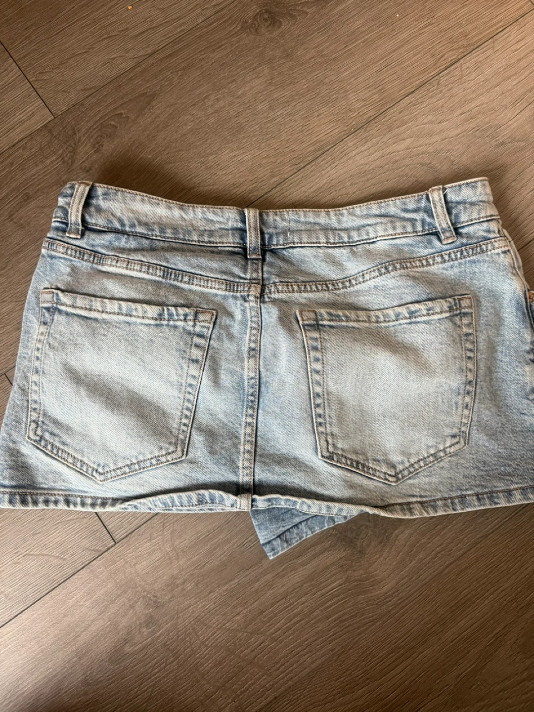 Garage Denim Mini Skirt - Light Wash Blue - photo 3