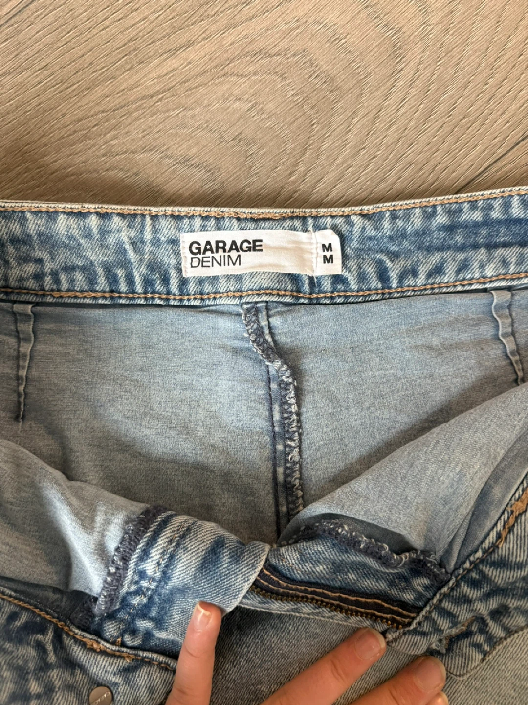 Garage Denim Mini Skirt - Light Wash Blue - photo 2