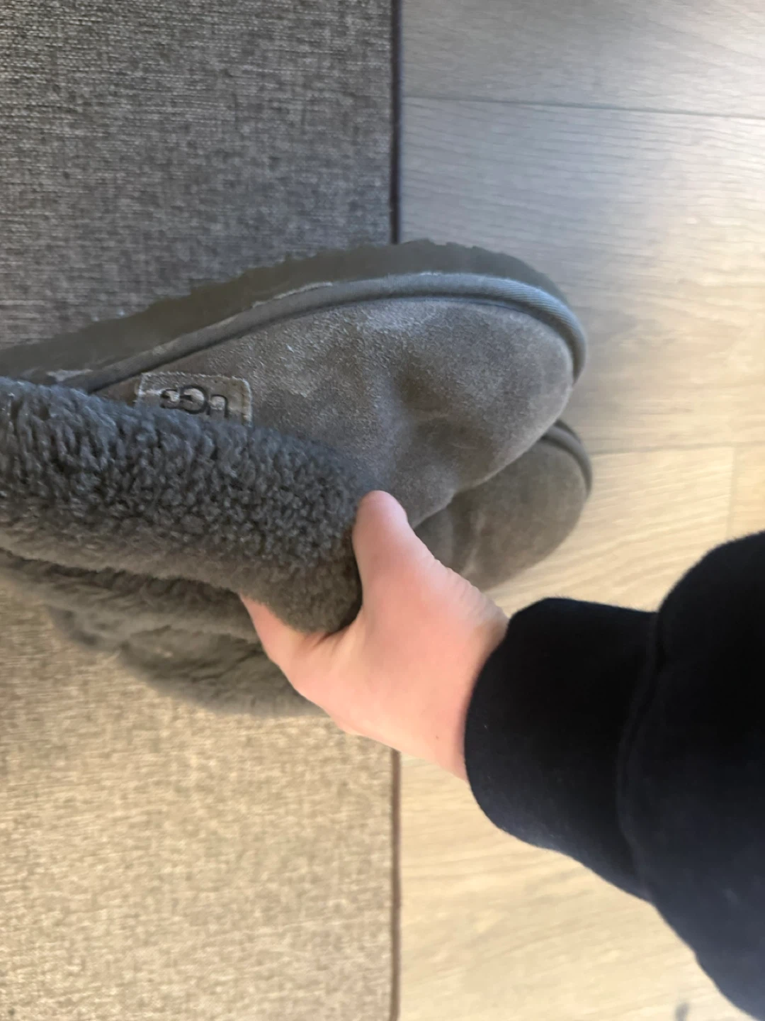 Ugg Grey Suede and Shearling Slippers - photo 3