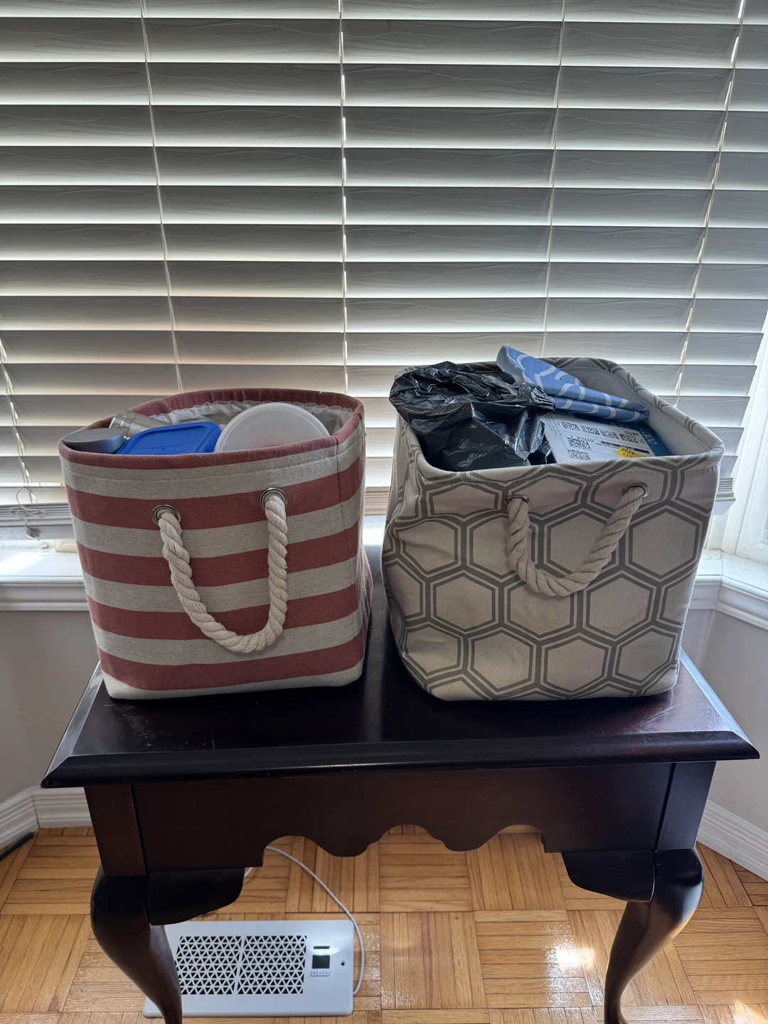 Set of 2 Fabric Storage Bins
