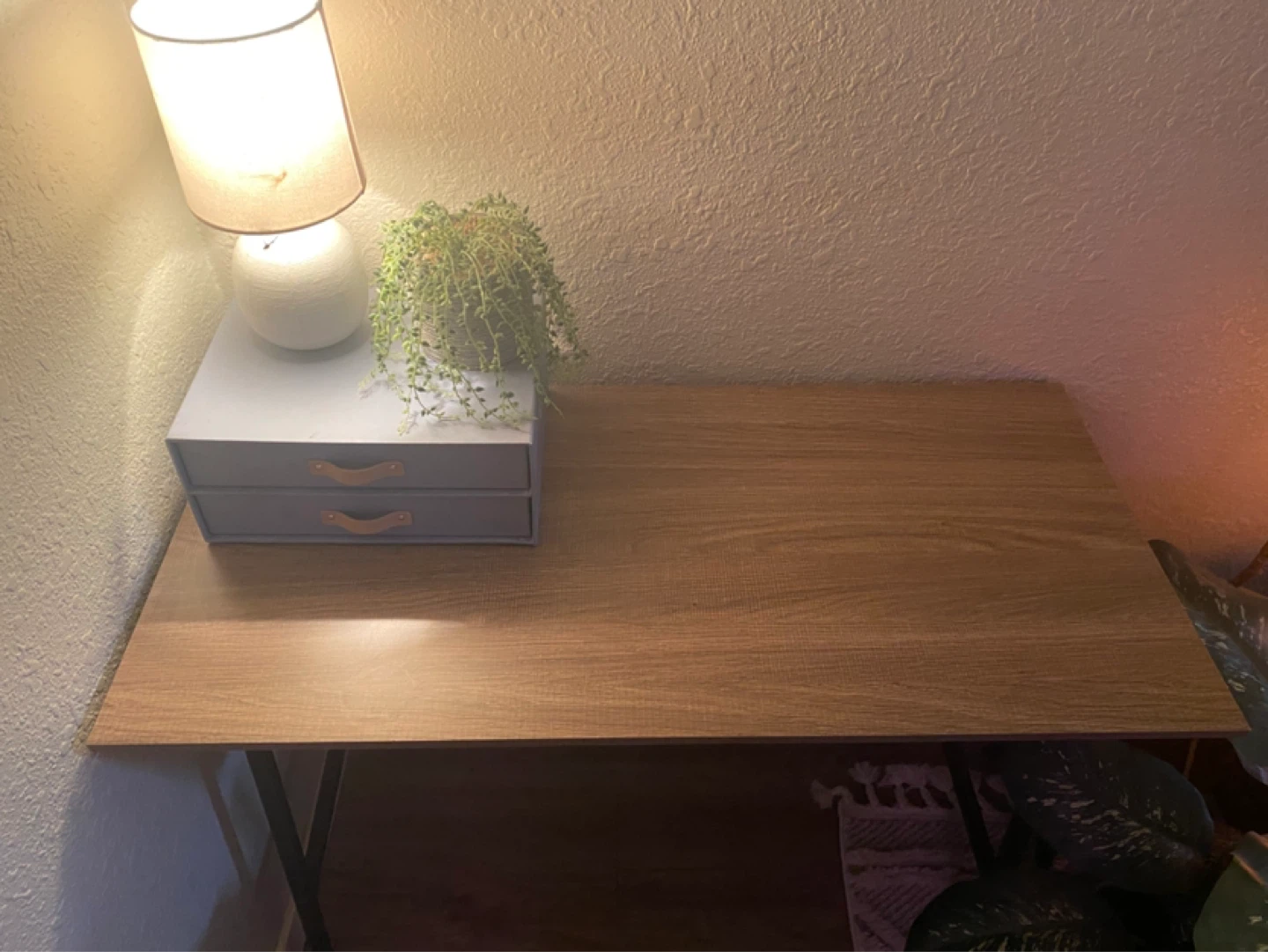 Wooden desk with black legs - photo 3