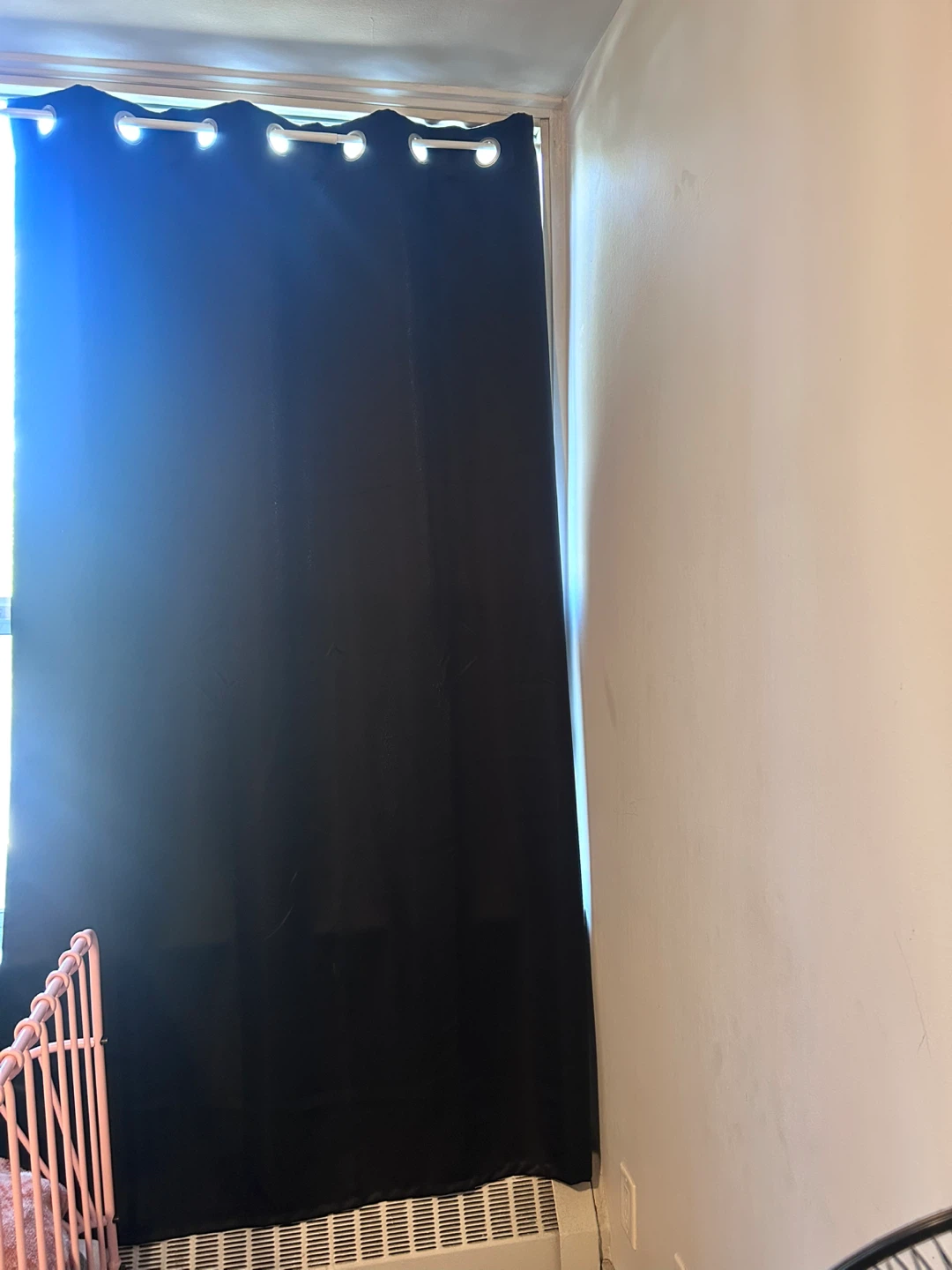 Set of 4 -Black Grommet Curtain Panel