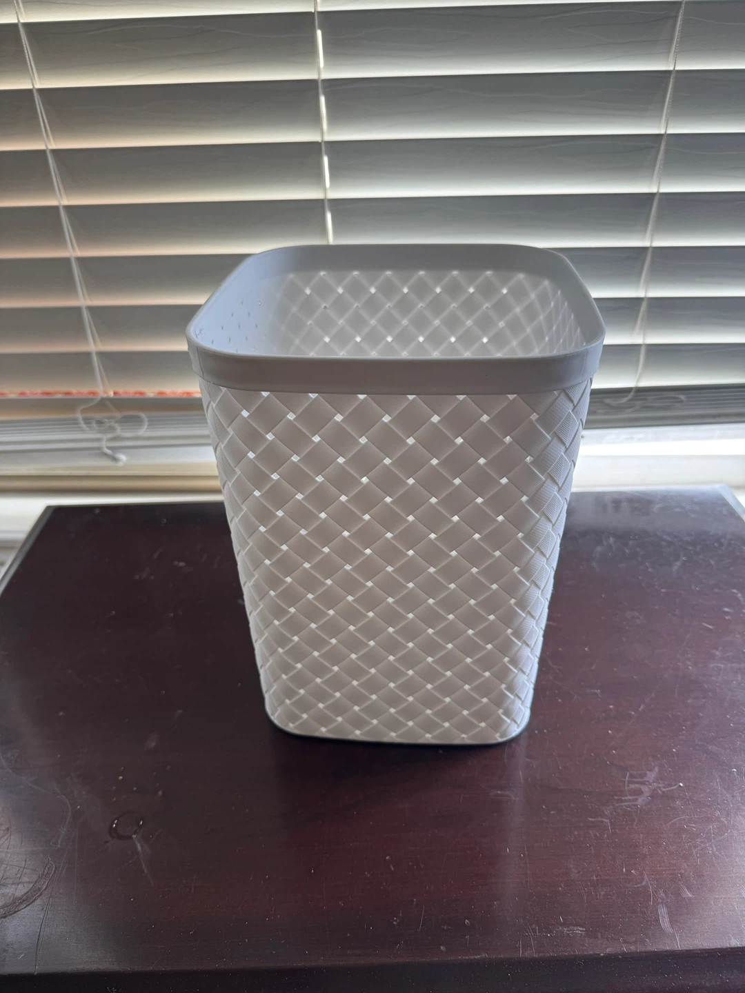 White Woven Plastic Storage Basket