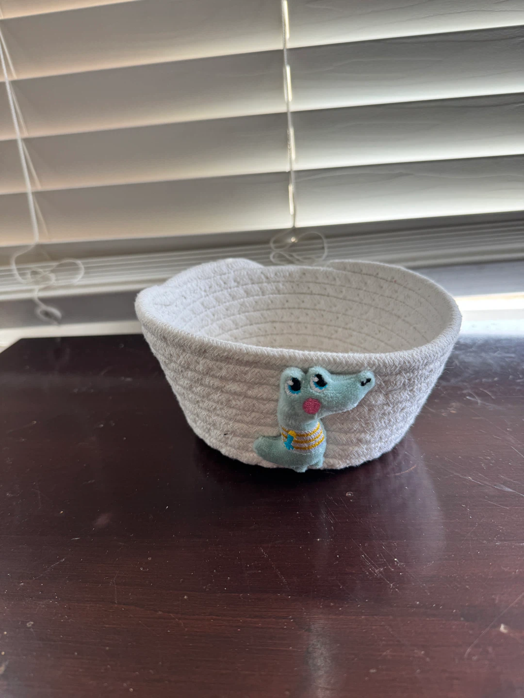Cute Rope Storage Basket with Crocodile Charm