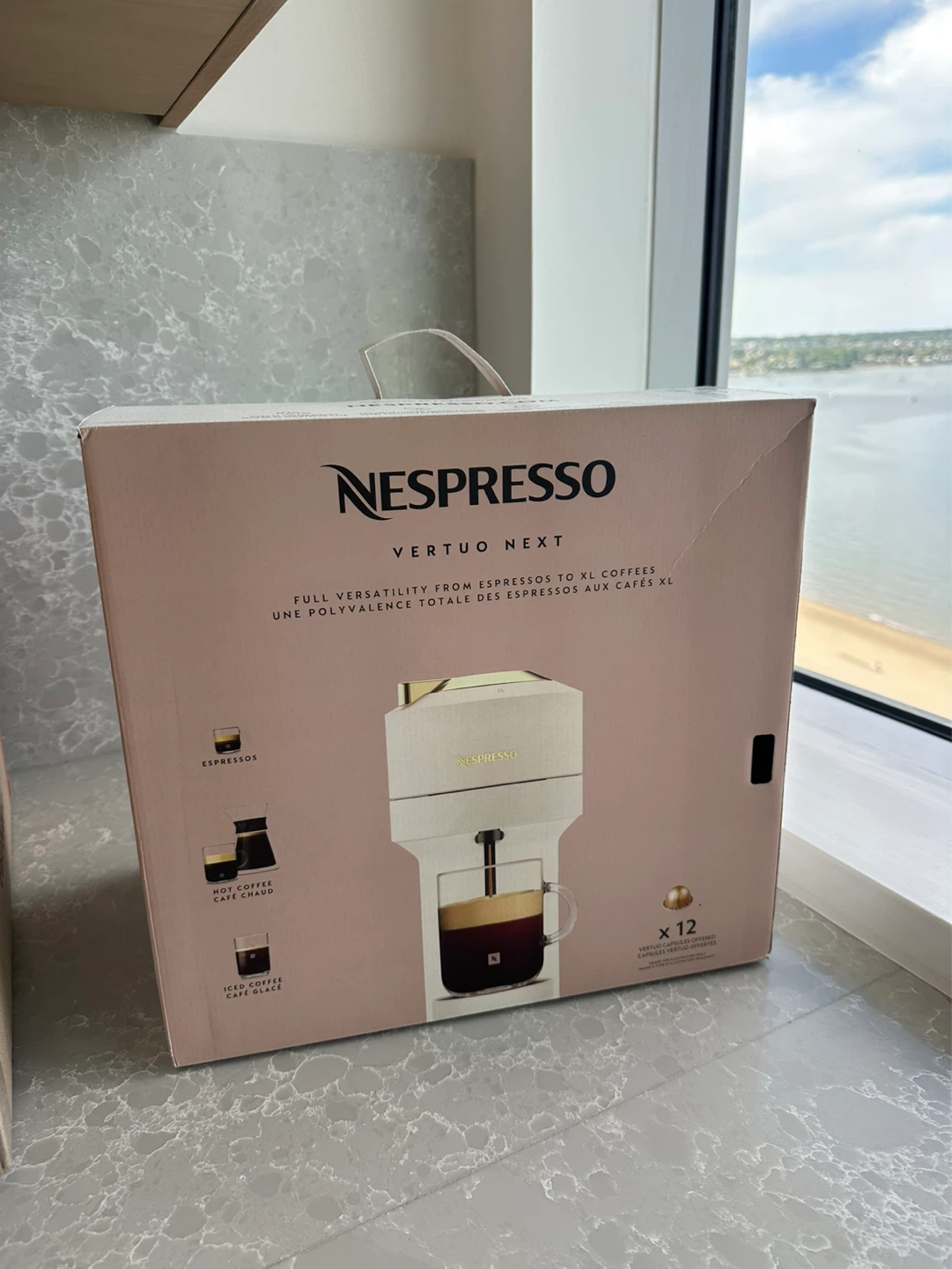 BNIB Nespresso Vertuo Next Coffee Machine - White & Gold