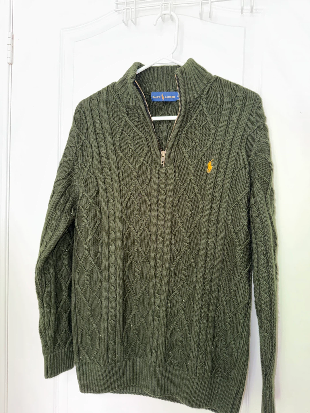 Knit Quarter Zip Sweater - Green