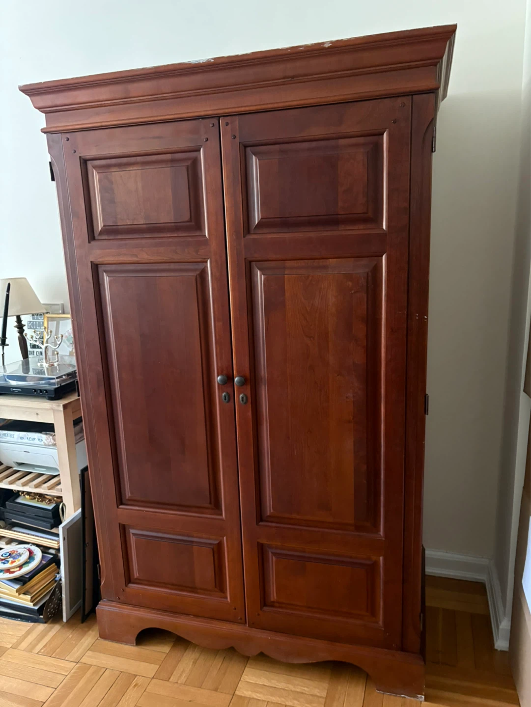 Wooden Bar Cabinet with Fold-Out Table