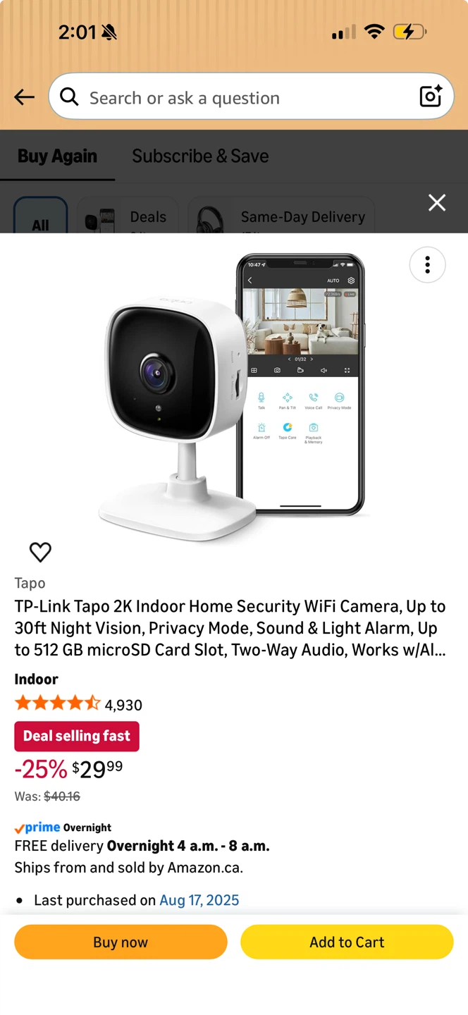 Tapo C110 2K Indoor Home Security Wi-Fi Camera