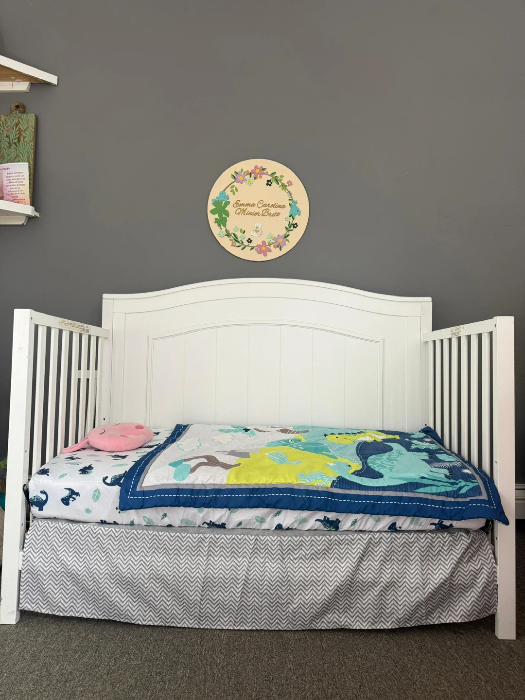 White Crib with Woodland Animal Bedding - photo 2