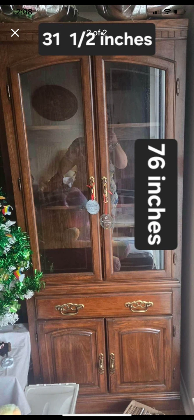 Wooden China Cabinet with Glass Doors - photo 2