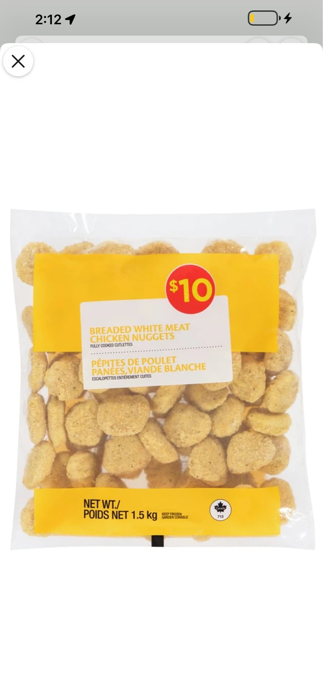 Breaded White Meat Chicken Nuggets 1.5 kg