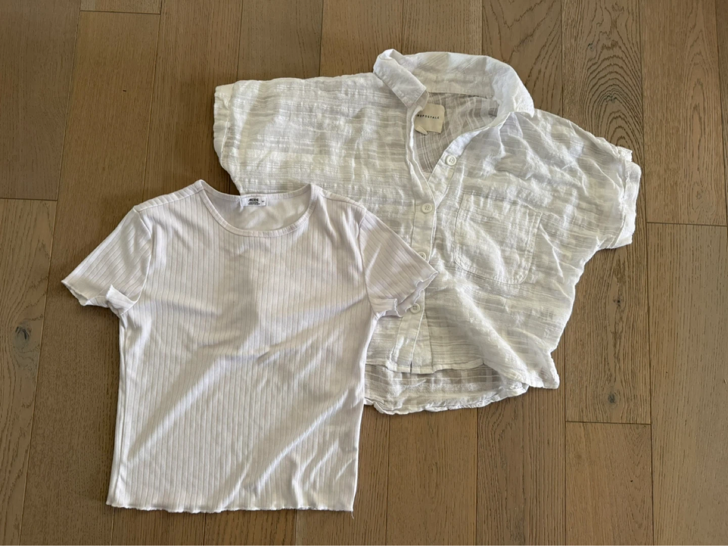 White summer  tops $15 for both - woman’s size small