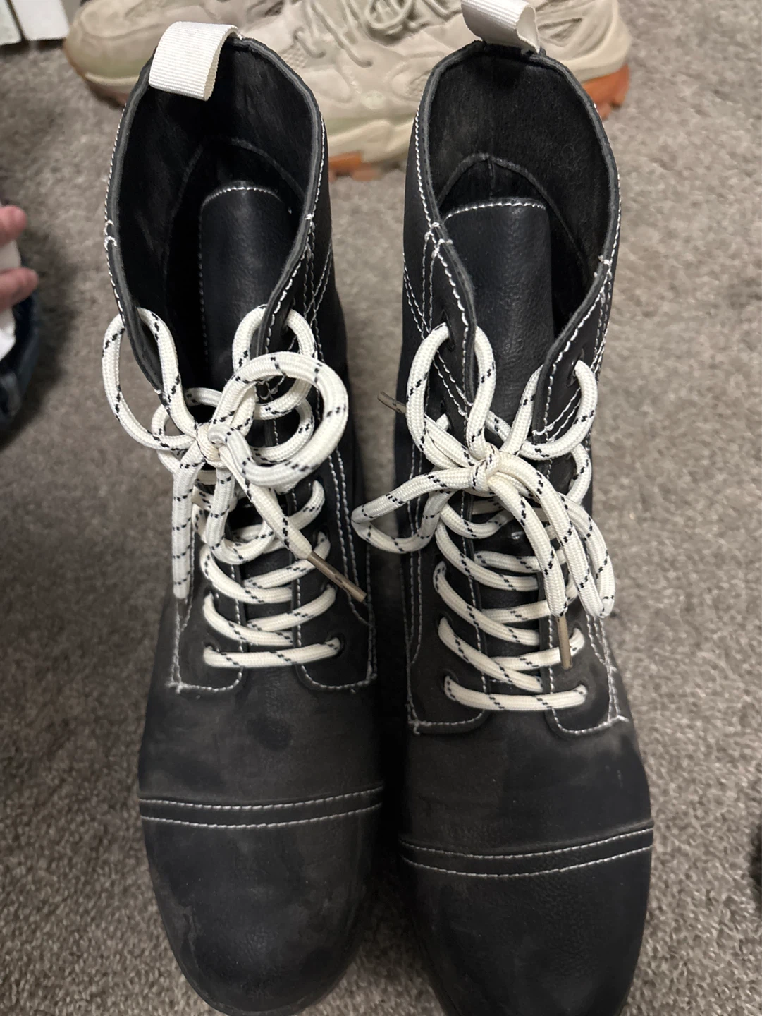Black Lace-Up Winter Combat Style Boots - photo 3