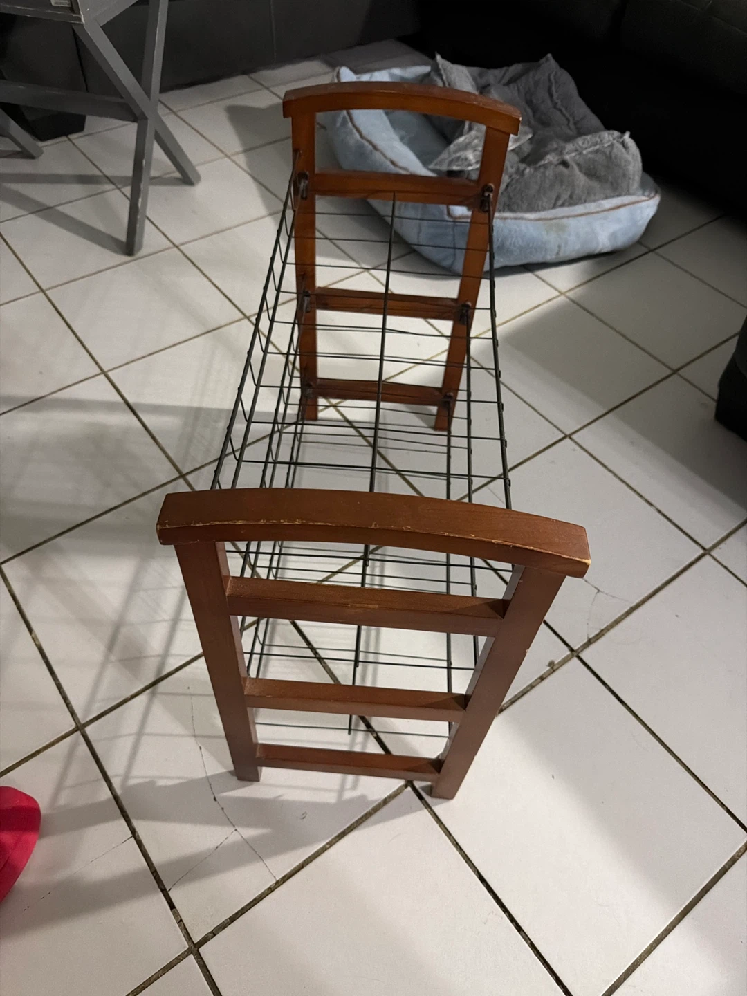Wooden and Metal Shoe Rack - photo 2