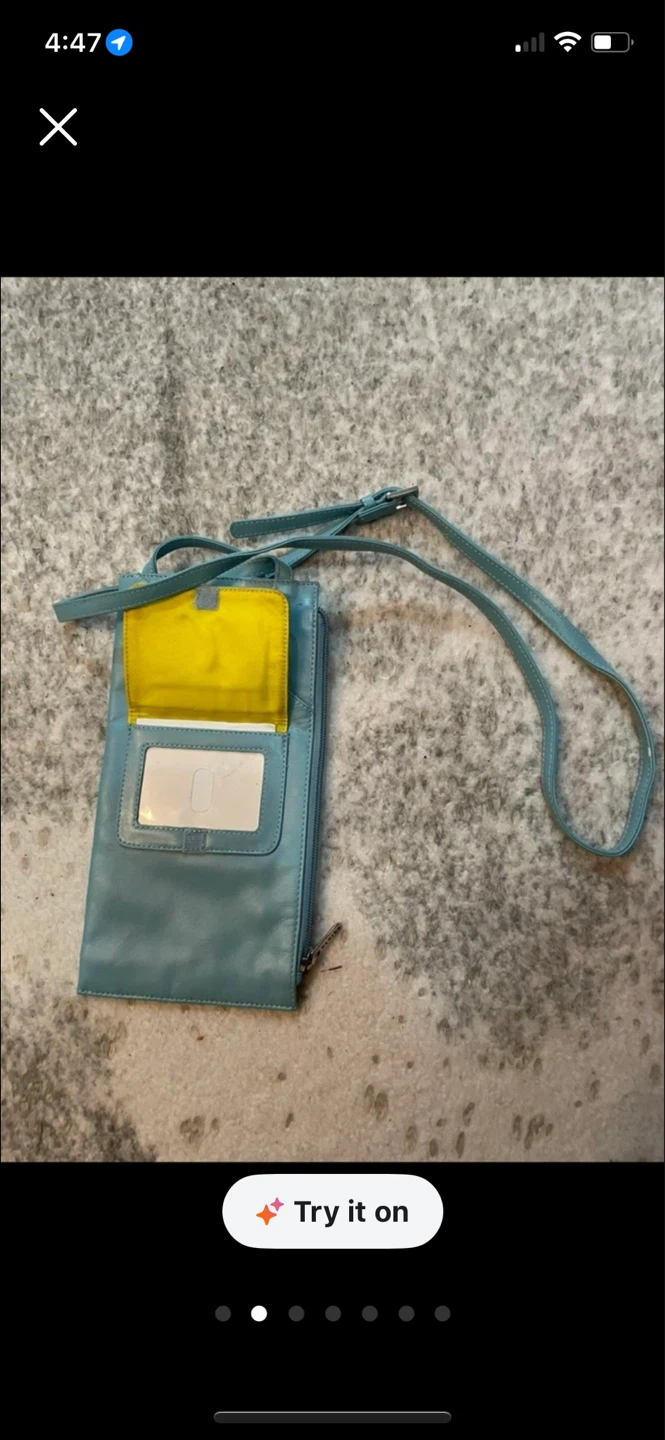 Light Blue Leather Crossbody Bag - photo 2