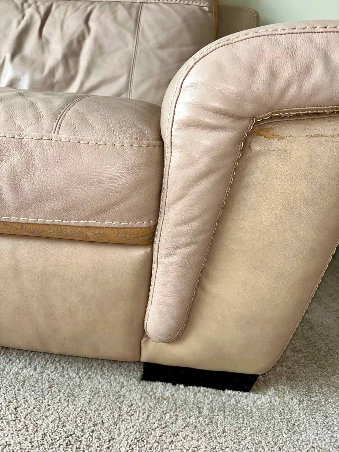 Tan Leather Loveseat Sofa and Loveseat - photo 2