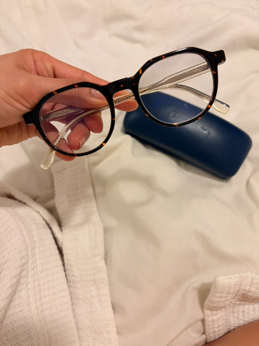 Tortoiseshell Round Glasses-Lacoste