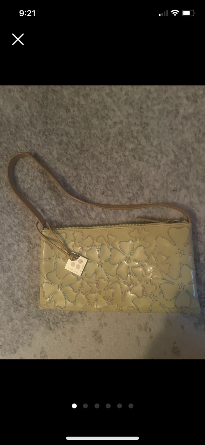 BCBG Max Azria Beige Floral Patent Leather Clutch - photo 2