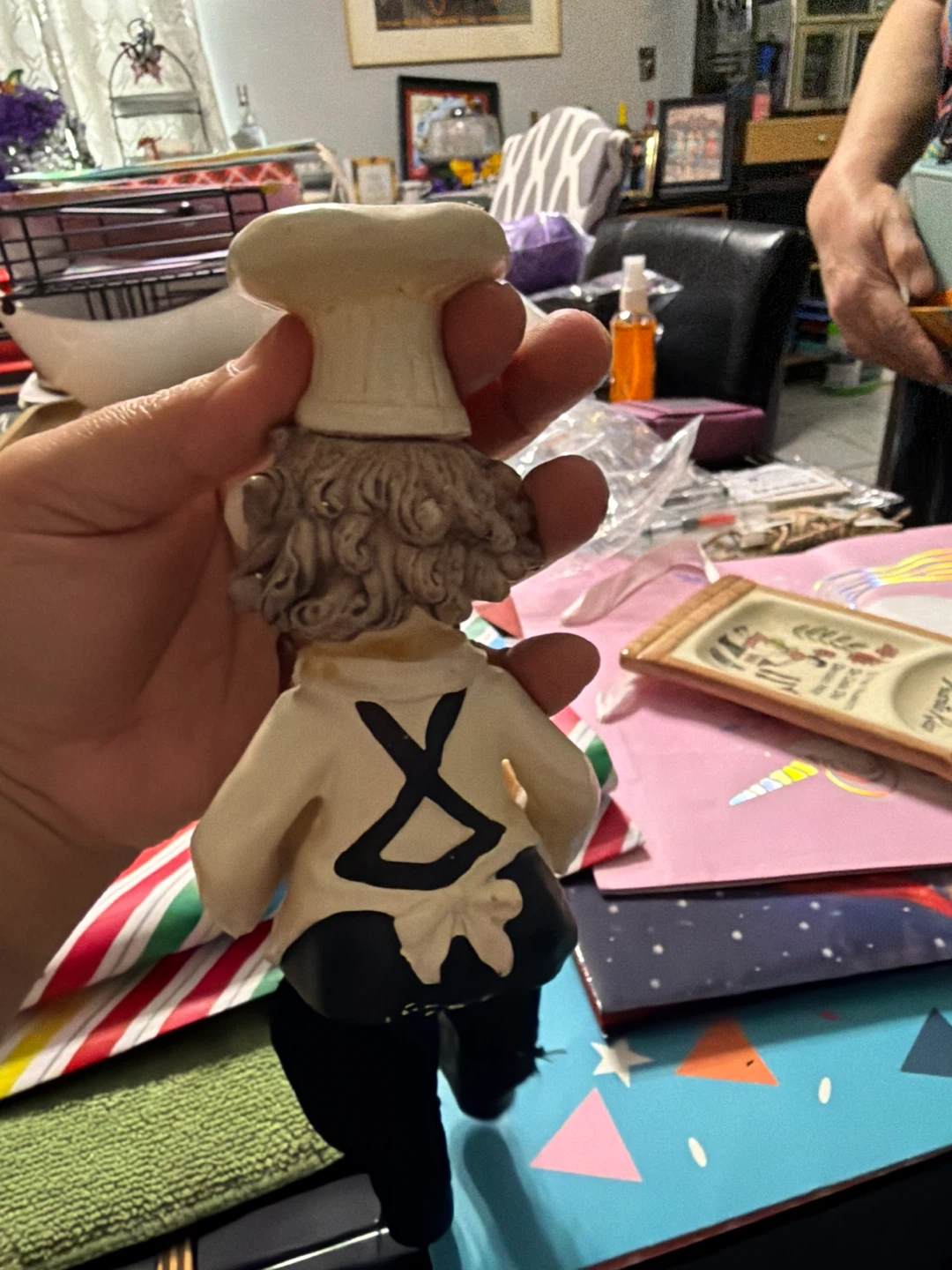 Chef Figurine with Bread and Wine Bottle - photo 5
