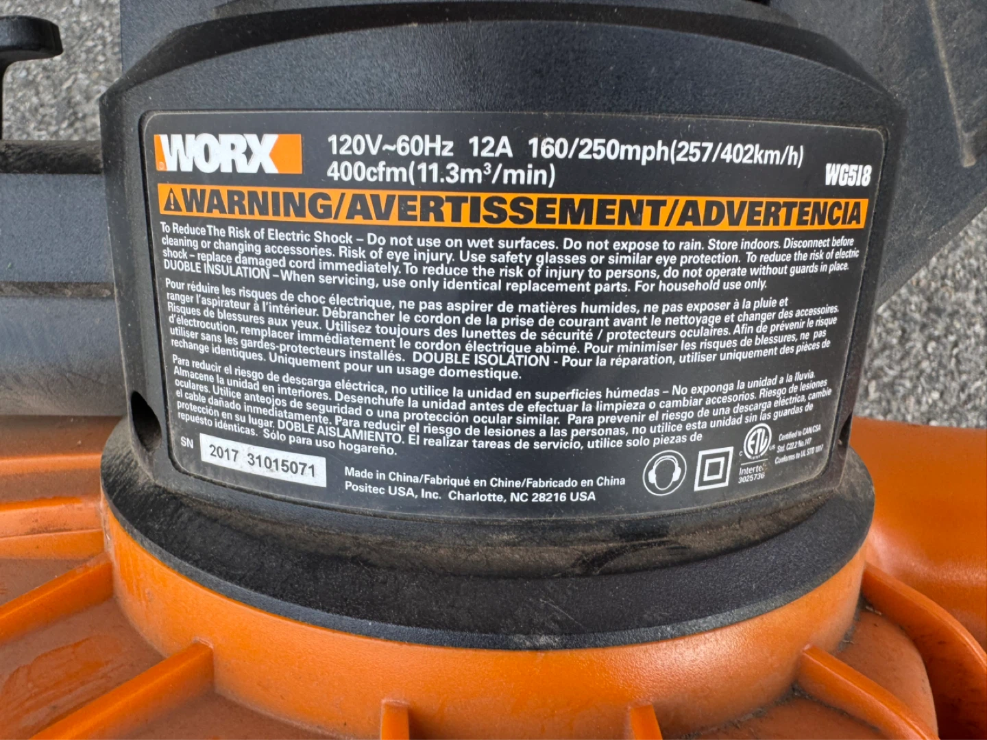 WORX WG518 Leaf Blower/Vacuum - photo 2