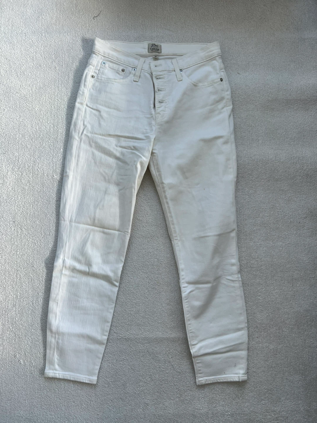 J. Crew 9" High-Rise Toothpick Jeans White Size 29
