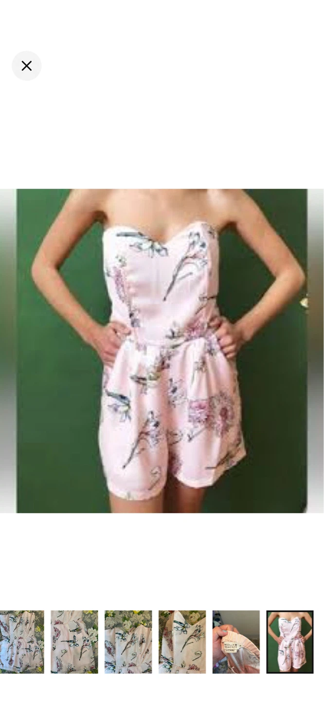 Pink floral strapless romper - photo 5