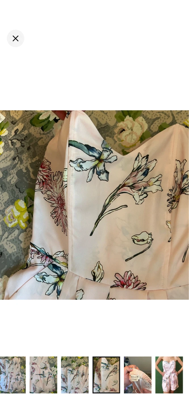 Pink floral strapless romper - photo 4