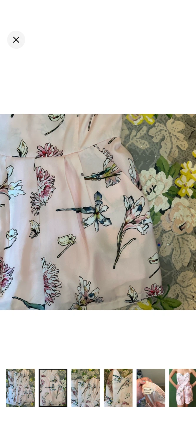 Pink floral strapless romper - photo 2