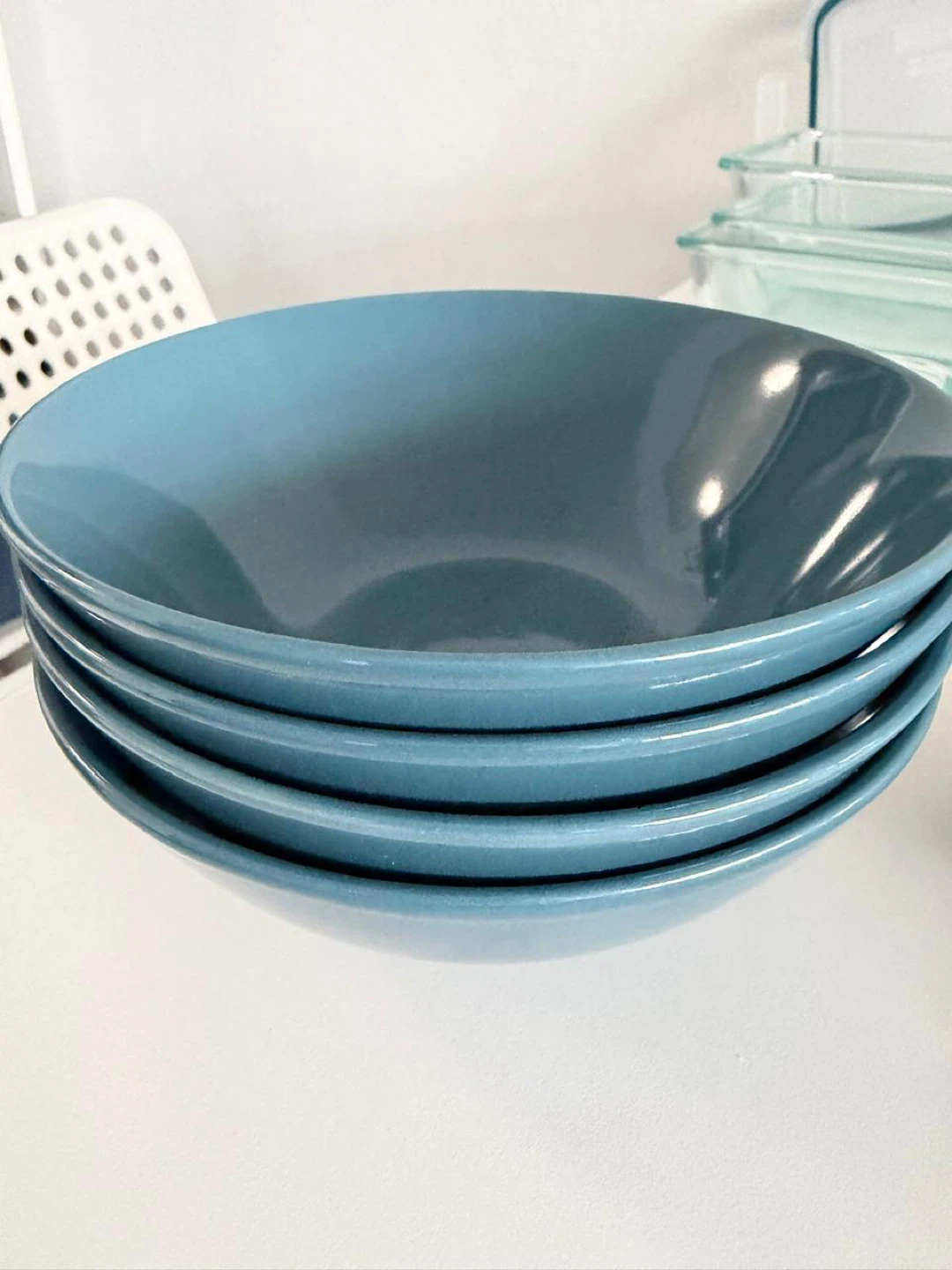 Set of 4 Blue Deep Bowls IKEA