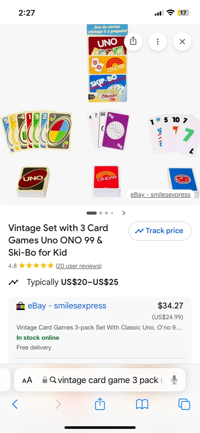 NEW! Vintage Card Game 3-Pack: UNO, ONO 99, & Skip-Bo
