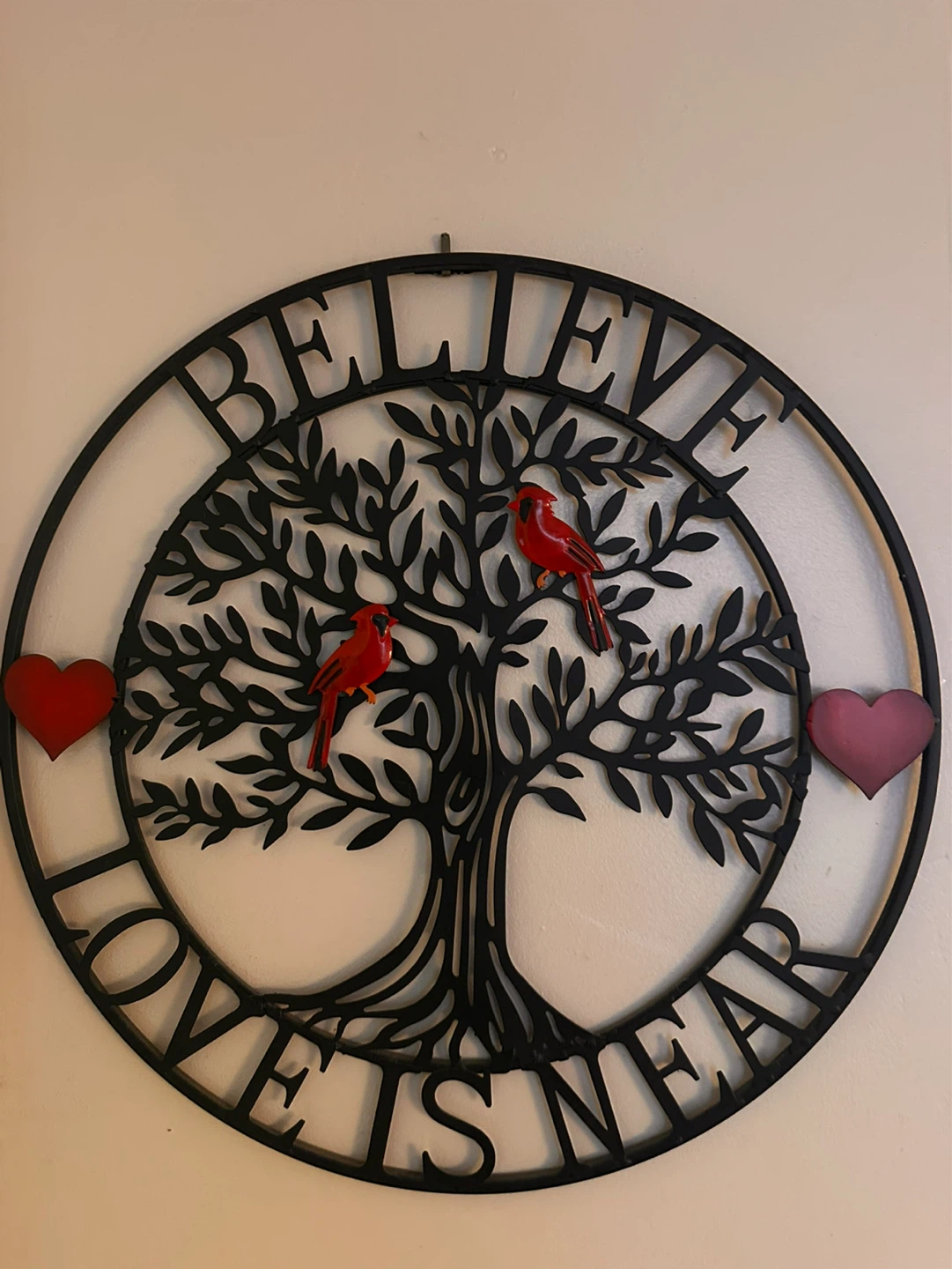 Believe Love Is Near Metal Wall Art