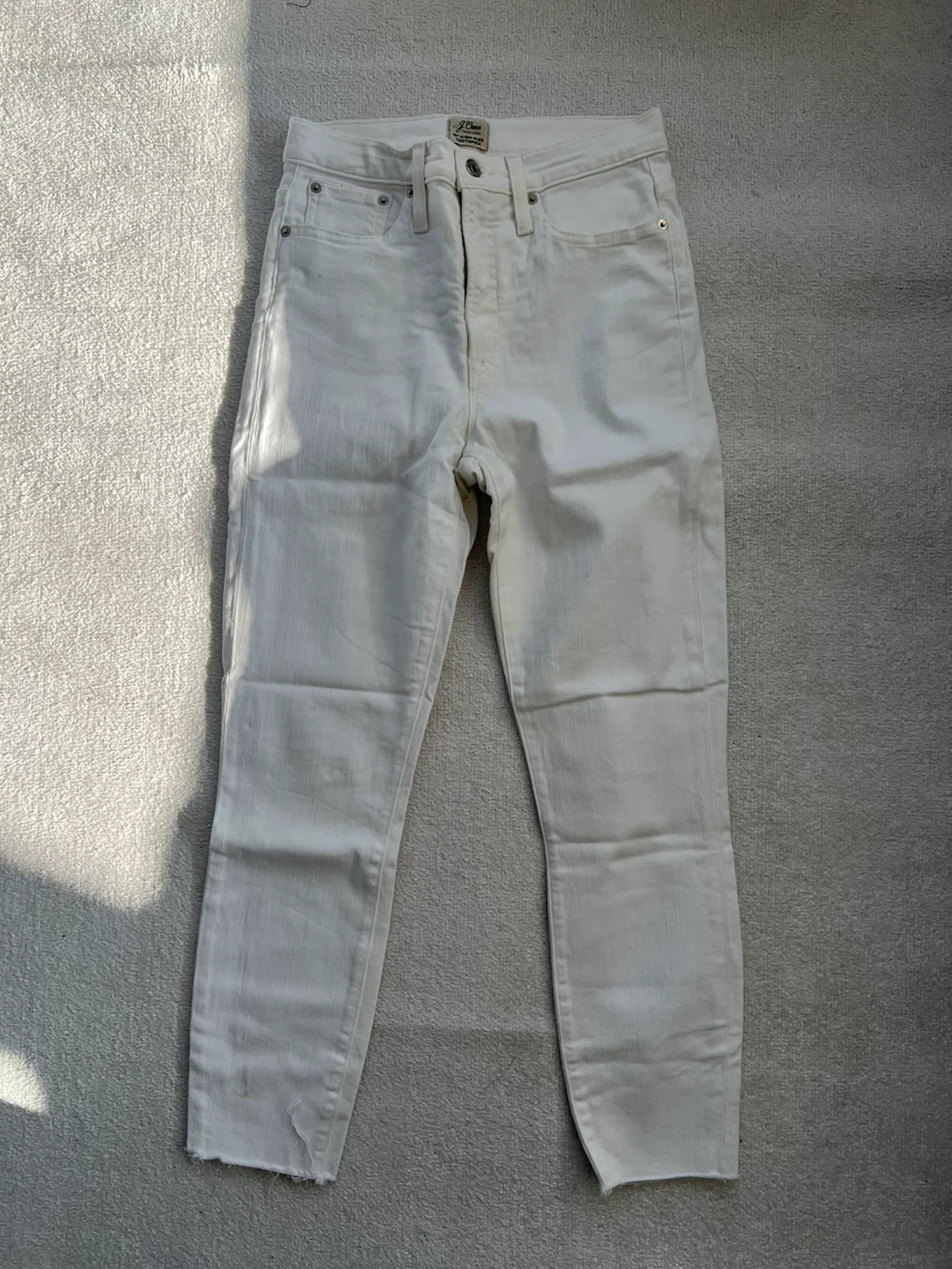 J. Crew 10" High-Rise Toothpick Jeans - White - Size 28