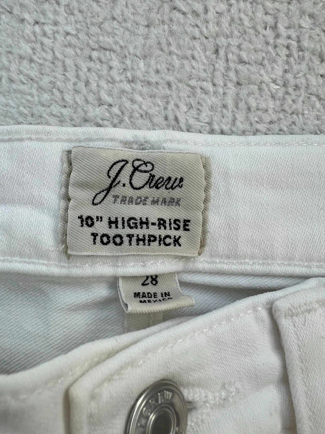 J. Crew 10" High-Rise Toothpick Jeans - White - Size 28 - photo 2