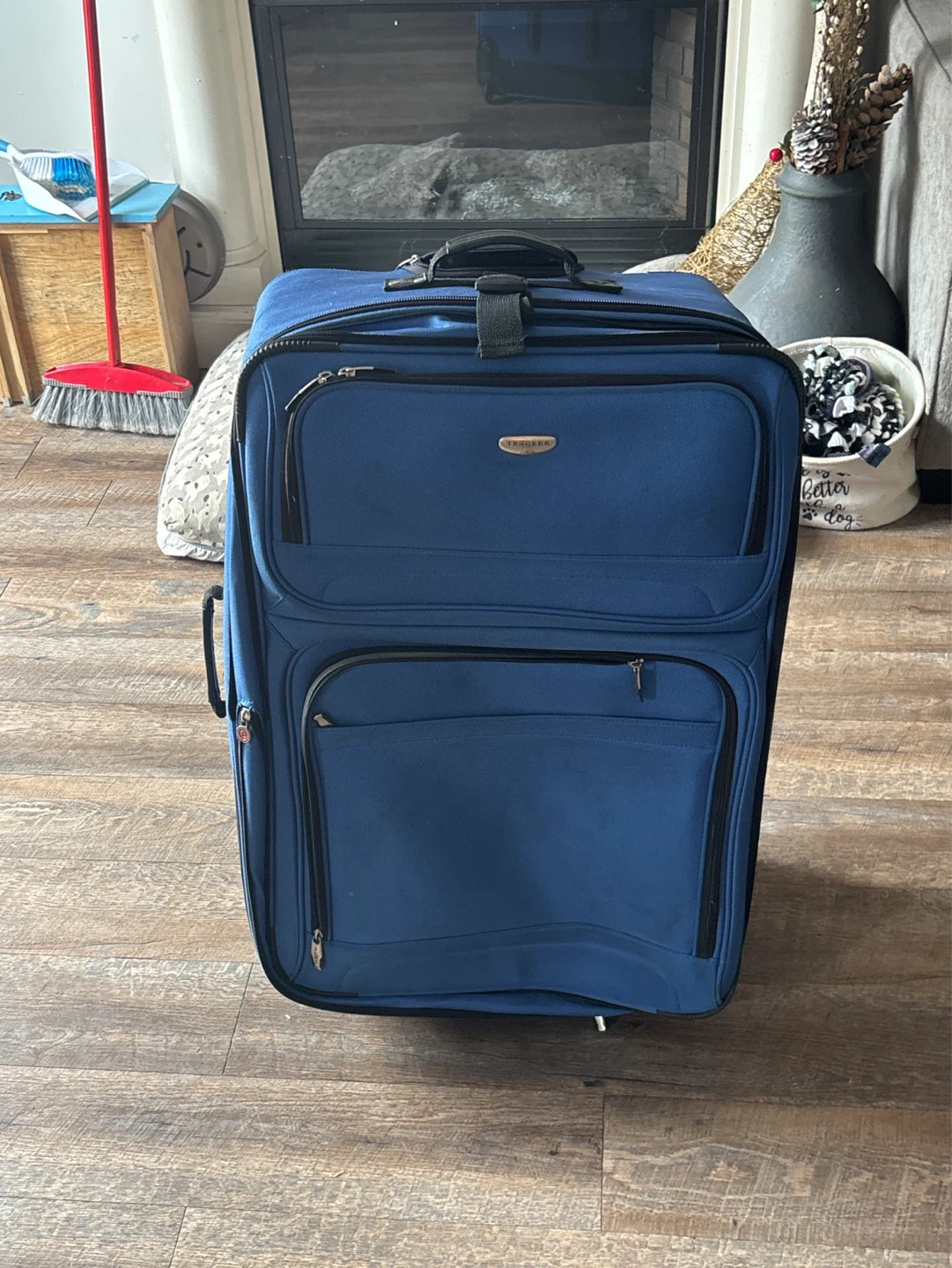 Tracker Blue Rolling Suitcase Luggage
