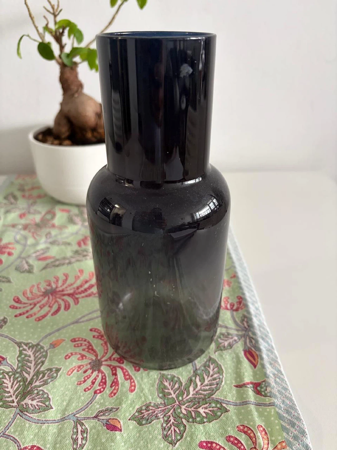 Dark blue glass vase IKEA