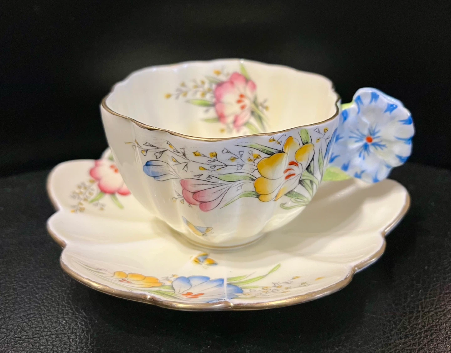 Vintage Paragon rare English Floral Teacup and Saucer Set