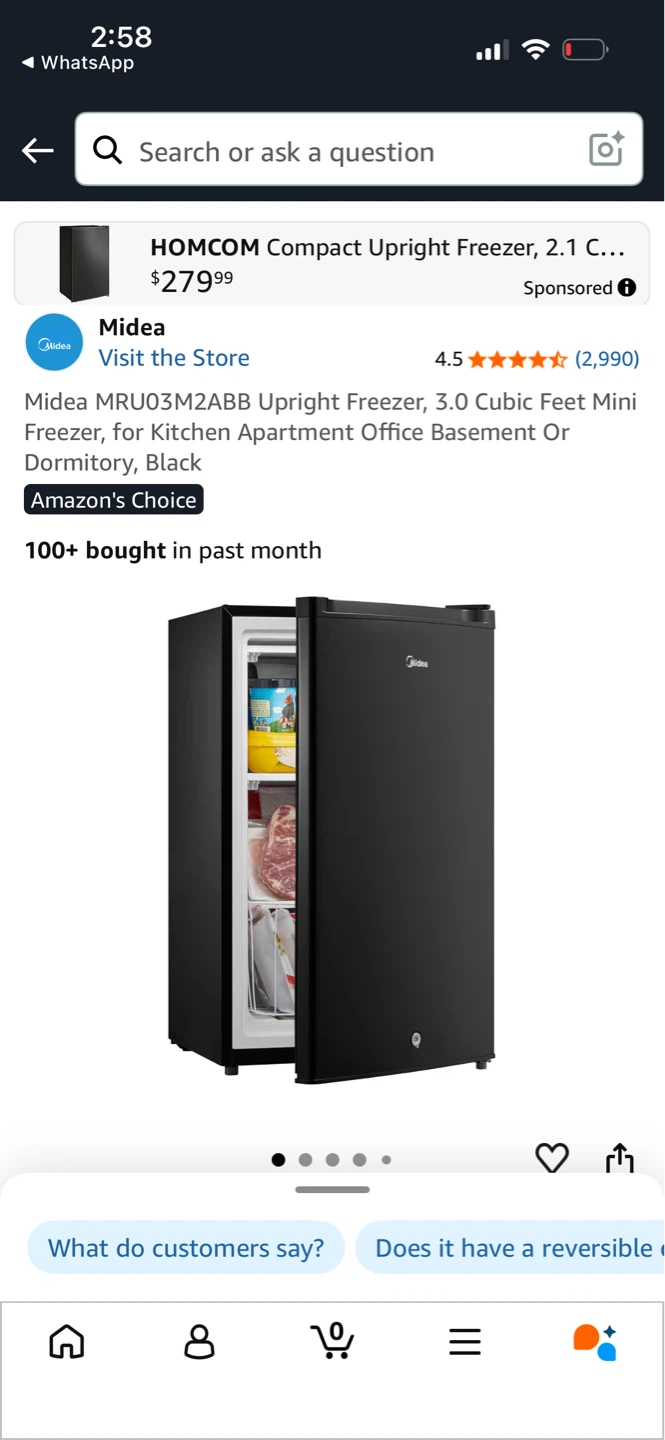 Midea Upright Freezer MRU03M2ABB - 3.0 Cubic Feet - photo 2