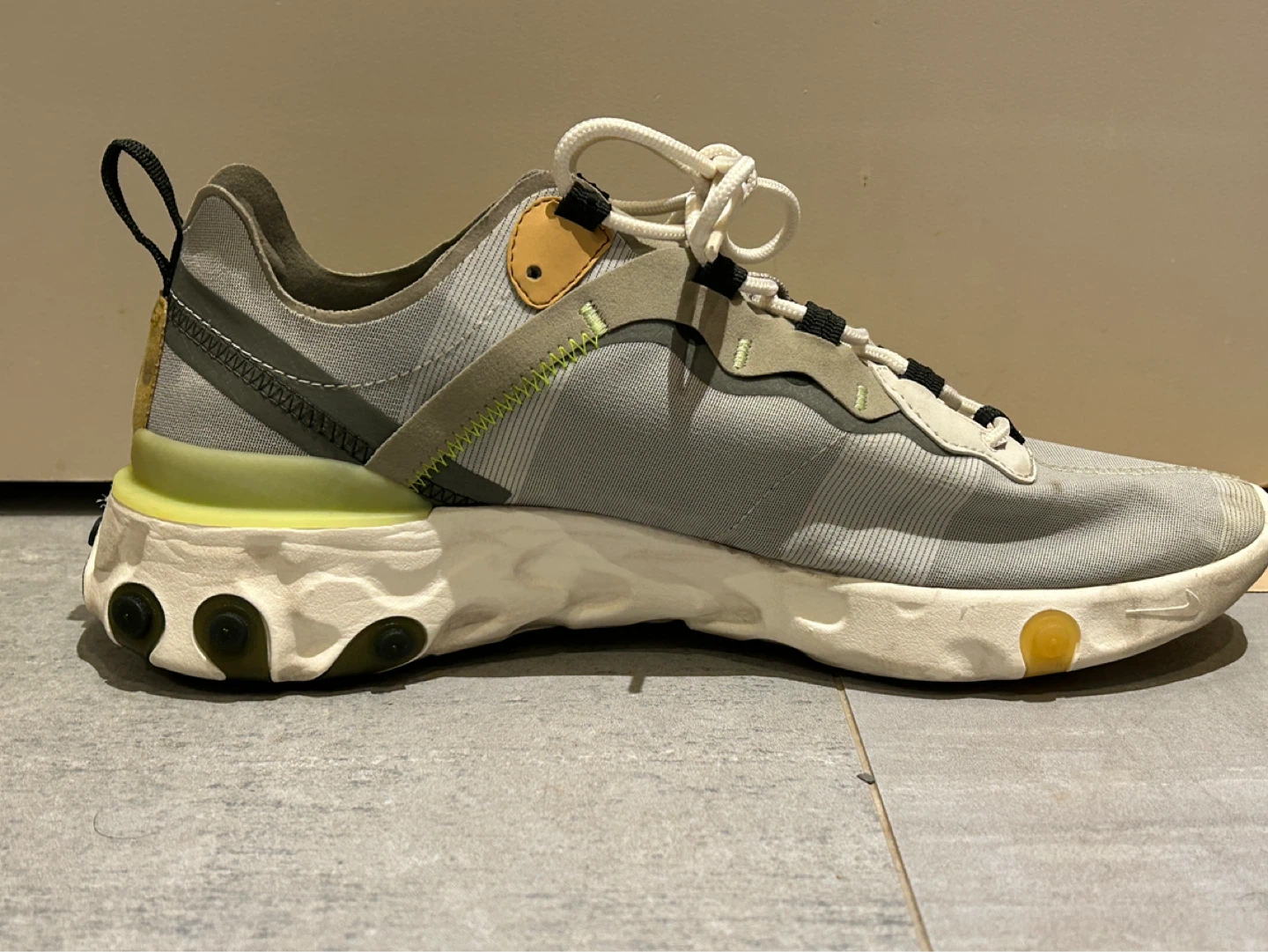 Nike React Element 55 Grey Neon Running Shoes - photo 3